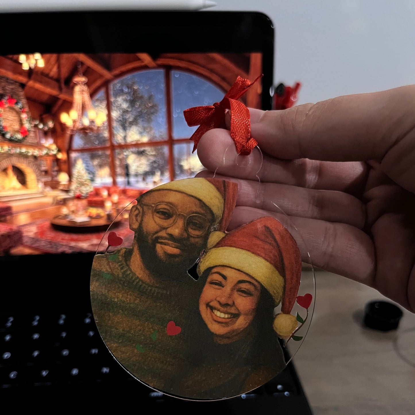 Custom Human Portrait Christmas Ornament | Personalized Acrylic Keepsake
